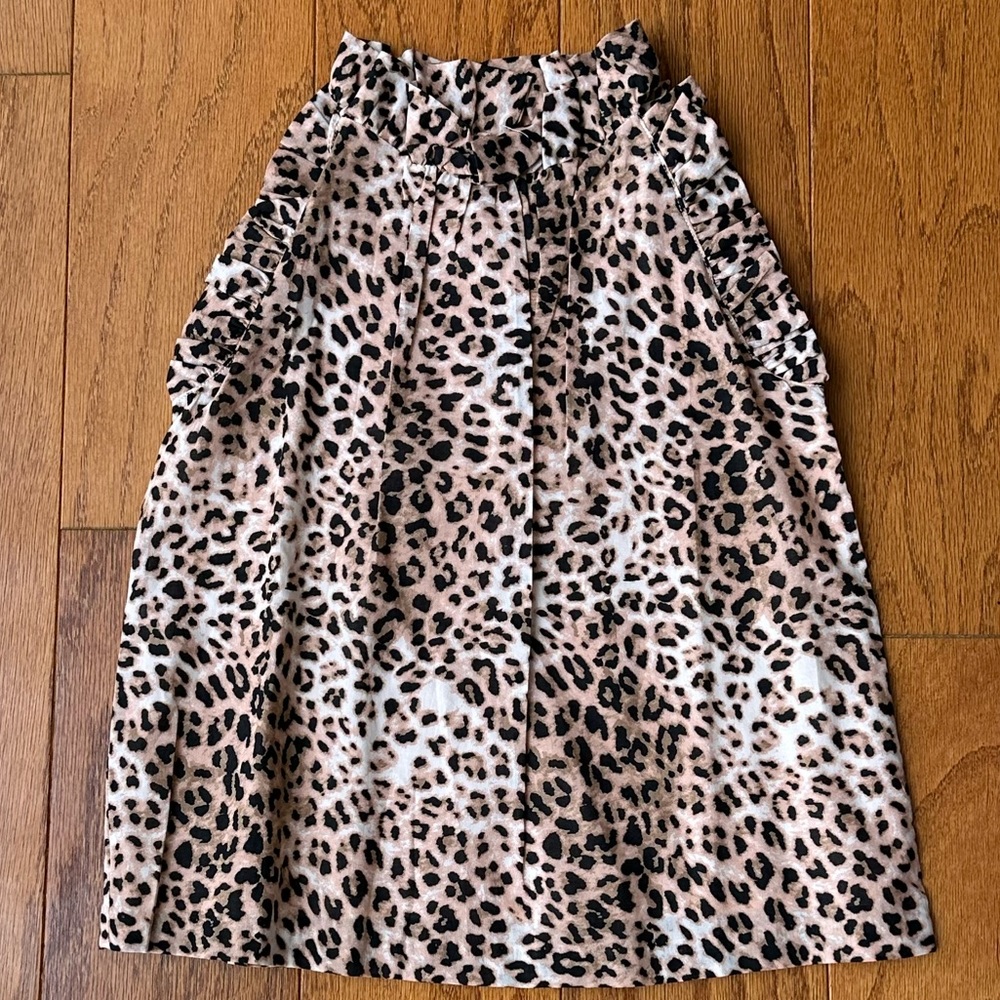 Janie & Jack | animal print ruffle neck and strapless ruffle sleeve shirt